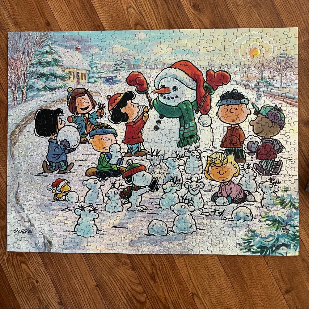 Hallmark Springbok Peanuts Winter Wonderland Sparkling Puzzle 500 Pc Complete